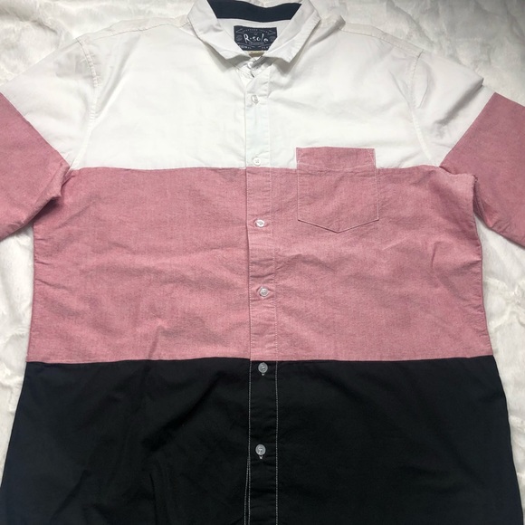 R. Sole Colorblock Oxford Button Down Shirt size X Large - Picture 4 of 11